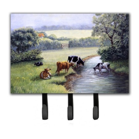 Jensendistributionservices Cows Drinking at the Creek Bank Leash or Key Holder MI1719856